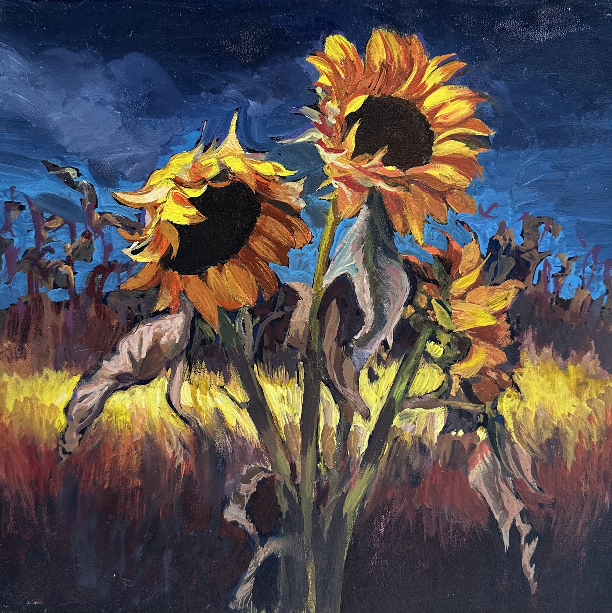 Mary Binford Miller, “Lookin For Sunshine”, gouache on panel